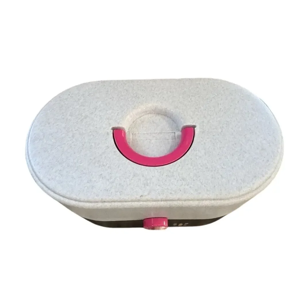 Vintage Caboodles Hot Pink Black Gray Cosmetic Case Makeup Storage Mirror